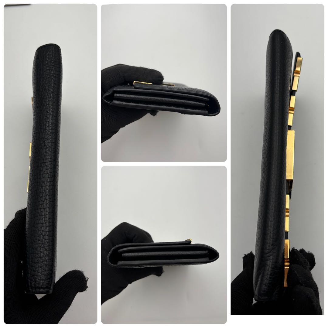 ルイヴィトン カプシーヌ フラワー ブラック 長財布 トリヨン レディース