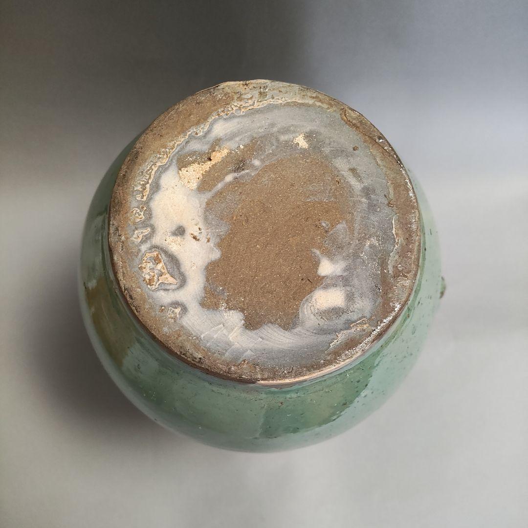 小鹿田焼　緑釉ピッチャー　水差し　小石原焼　民藝陶