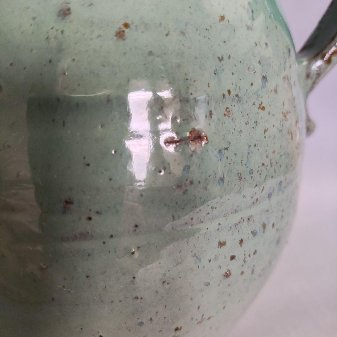 小鹿田焼　緑釉ピッチャー　水差し　小石原焼　民藝陶