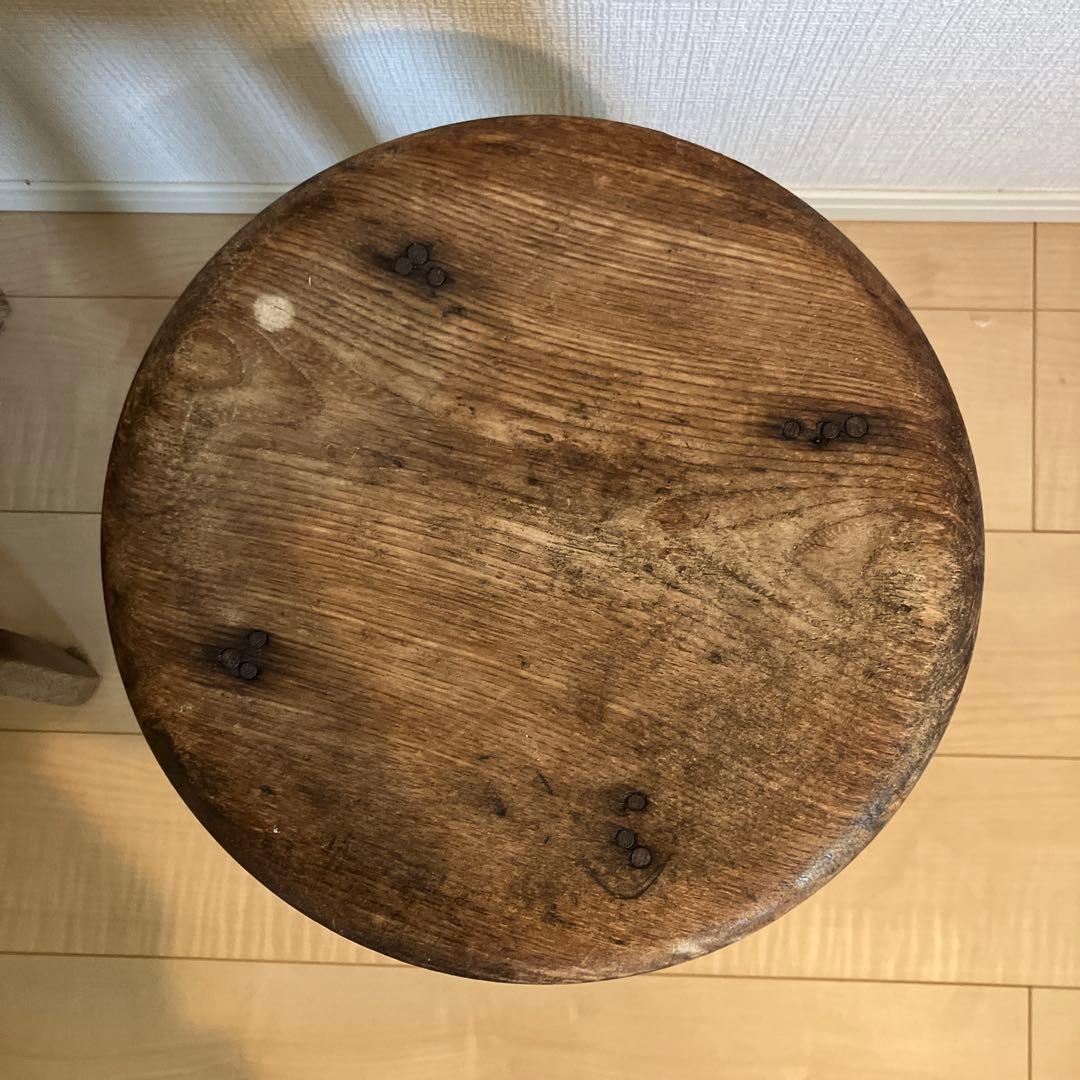 木製椅子　スツール ダークブラウン レトロ　昭和　ヴィンテージ