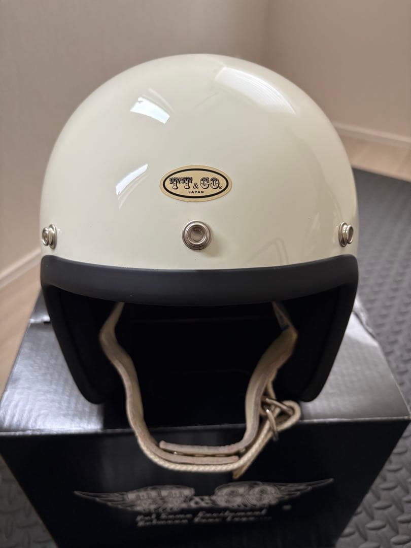 TT&CO スーパーマグナム ジェットヘルメット ダブルストラップ アイボリー