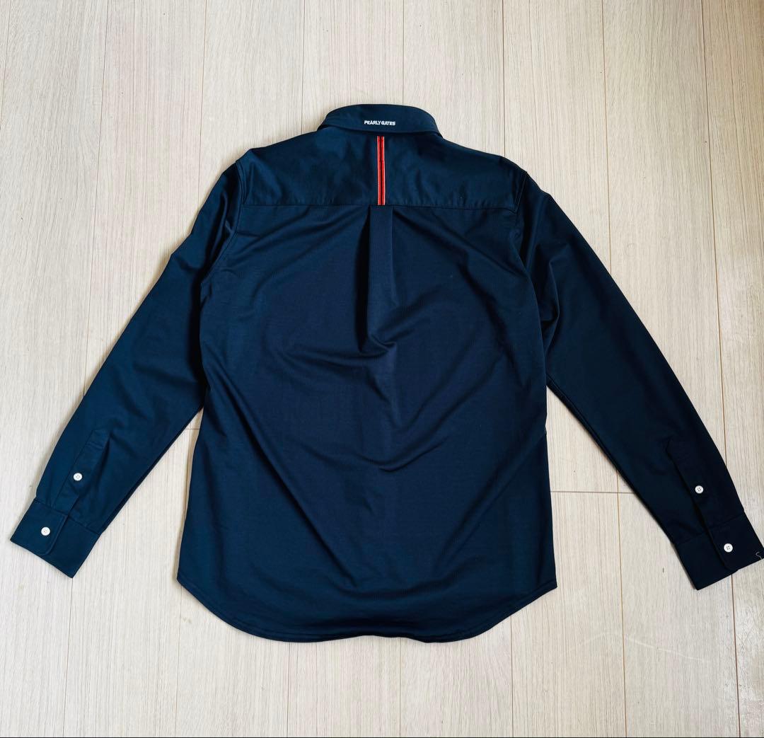 PEARLY GATES ストライプジャガード長袖カットソーシャツ