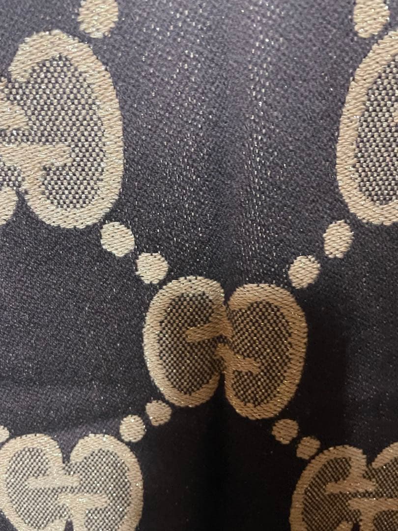 美品　GUCCI ウール　ラメ入　GGロゴ マフラー　ジャンボ　ジャガード