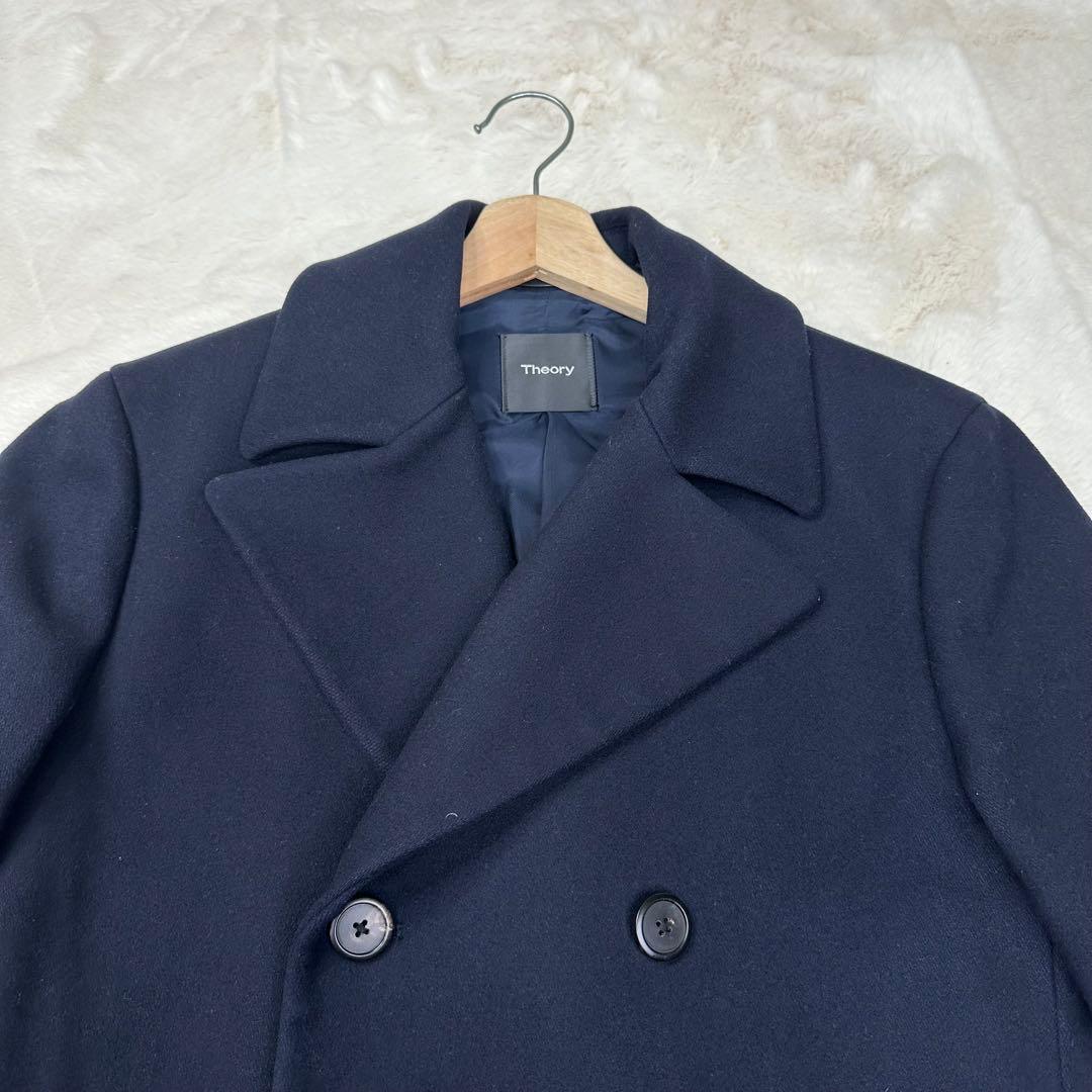 ✨美品✨Theory セオリー 美シルエット Pコート ネイビー 肉厚メルトン