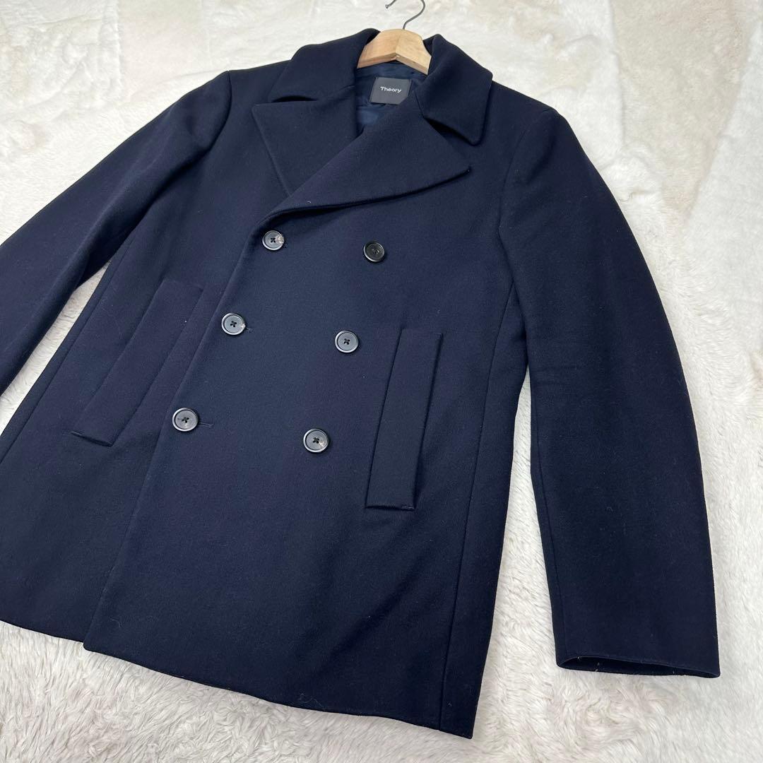 ✨美品✨Theory セオリー 美シルエット Pコート ネイビー 肉厚メルトン
