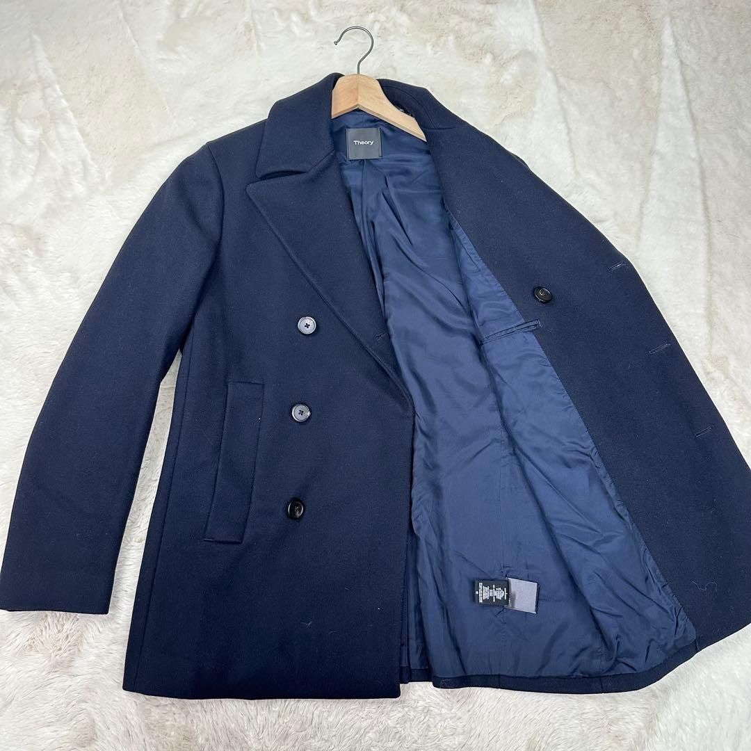 ✨美品✨Theory セオリー 美シルエット Pコート ネイビー 肉厚メルトン