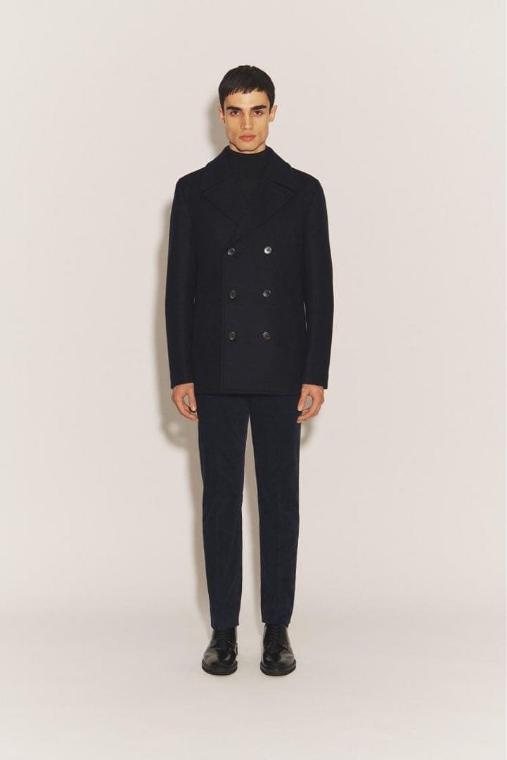 ✨美品✨Theory セオリー 美シルエット Pコート ネイビー 肉厚メルトン