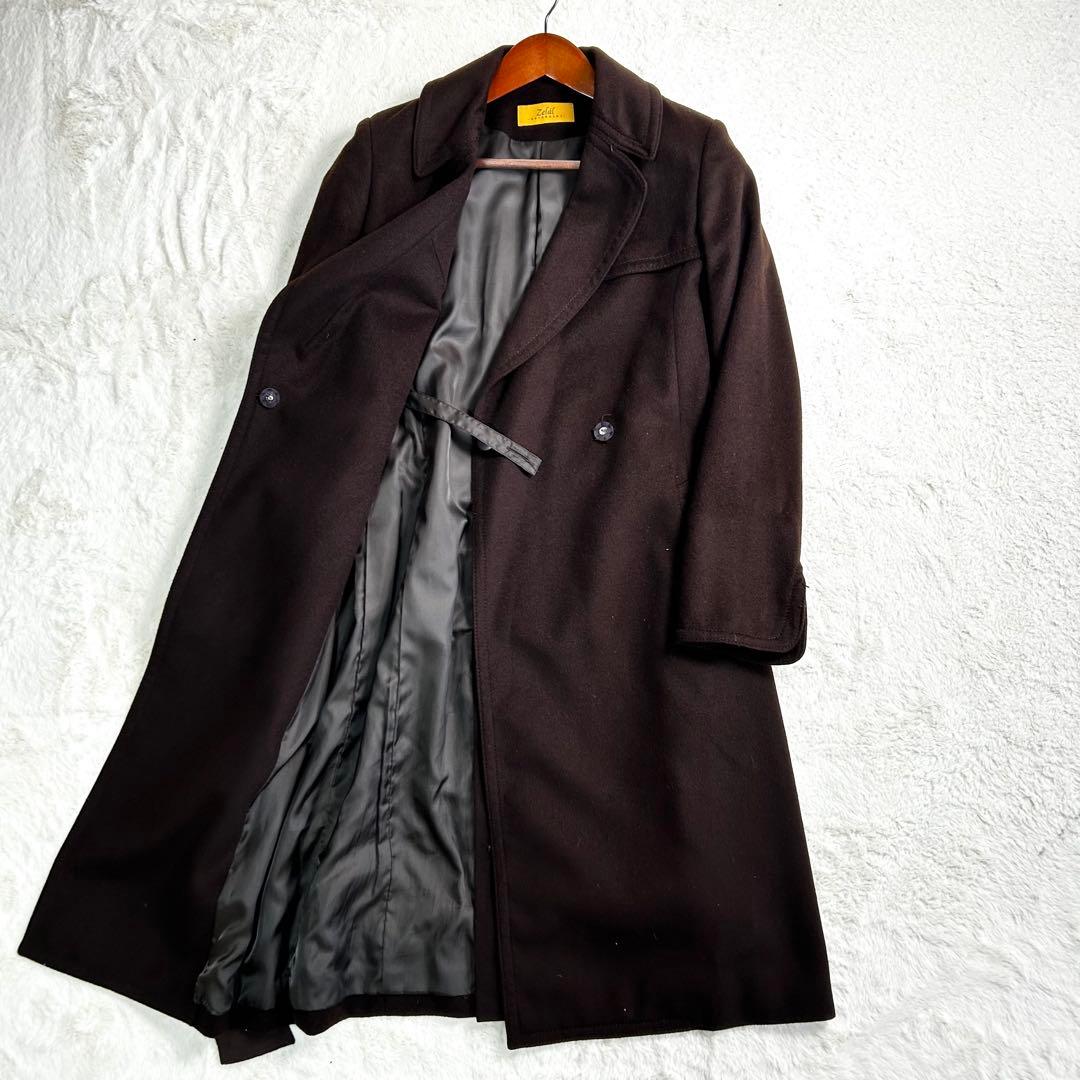 高級✨　Zelal元町カシミヤ100% ベルト付き　ロングコート ブラウン