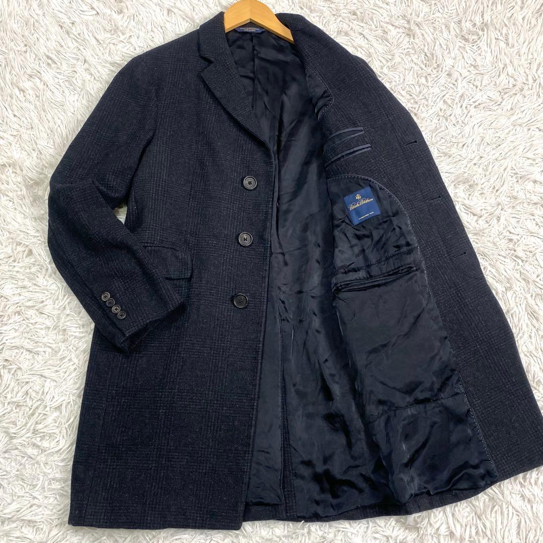 ブルックスブラザーズ✨チェスターコート グレンチェック 比翼 ダークグレー　M