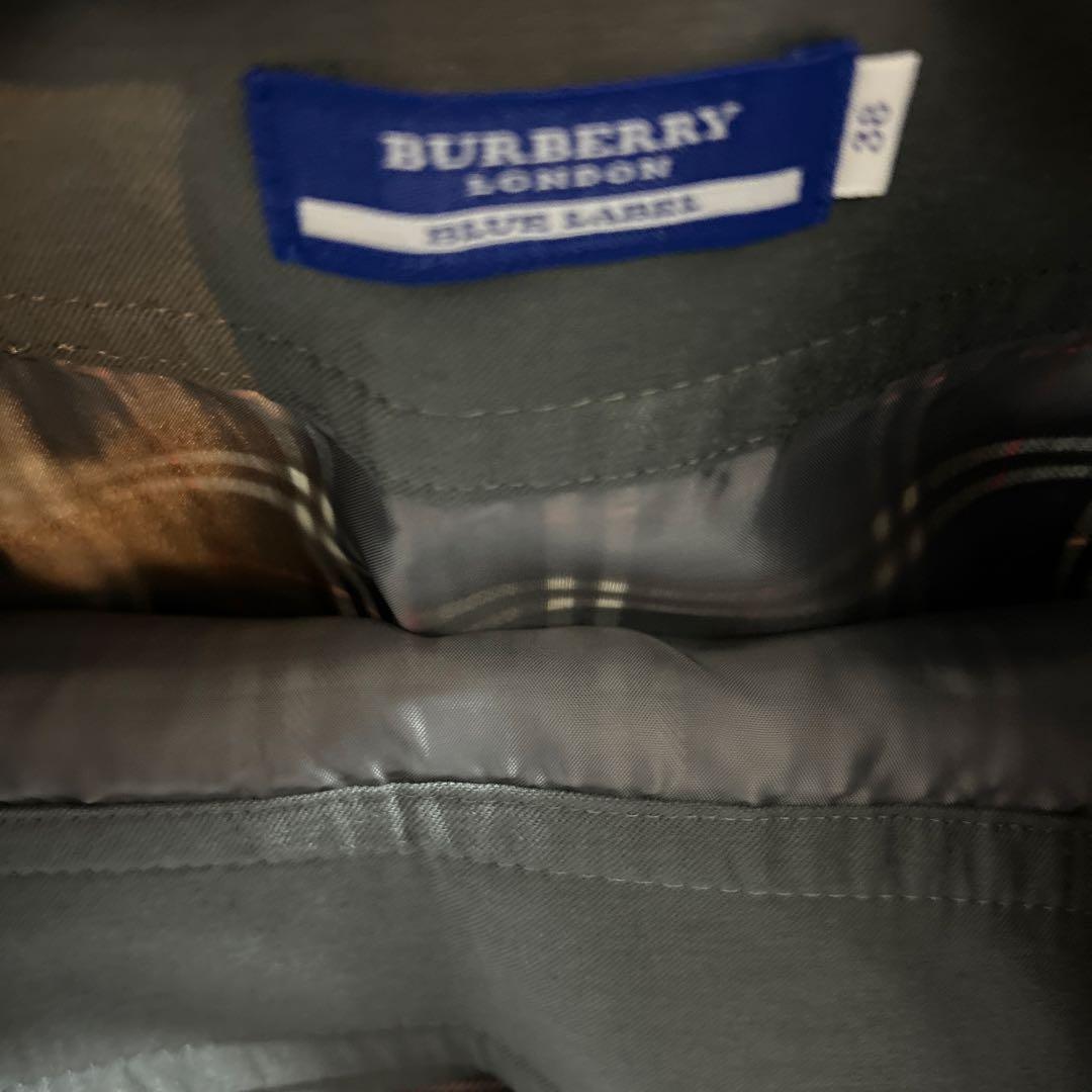 美品✨バーバリーブルーレーベル　ノバチェックミニ巻きスカートグレー