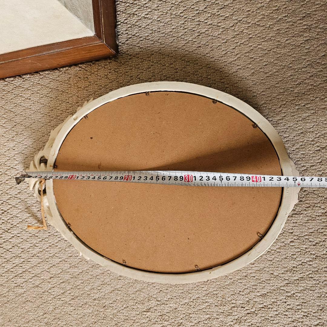 イタリア製 ミラー クラシック アンティーク ホワイト 壁掛け 鏡 ロココ調