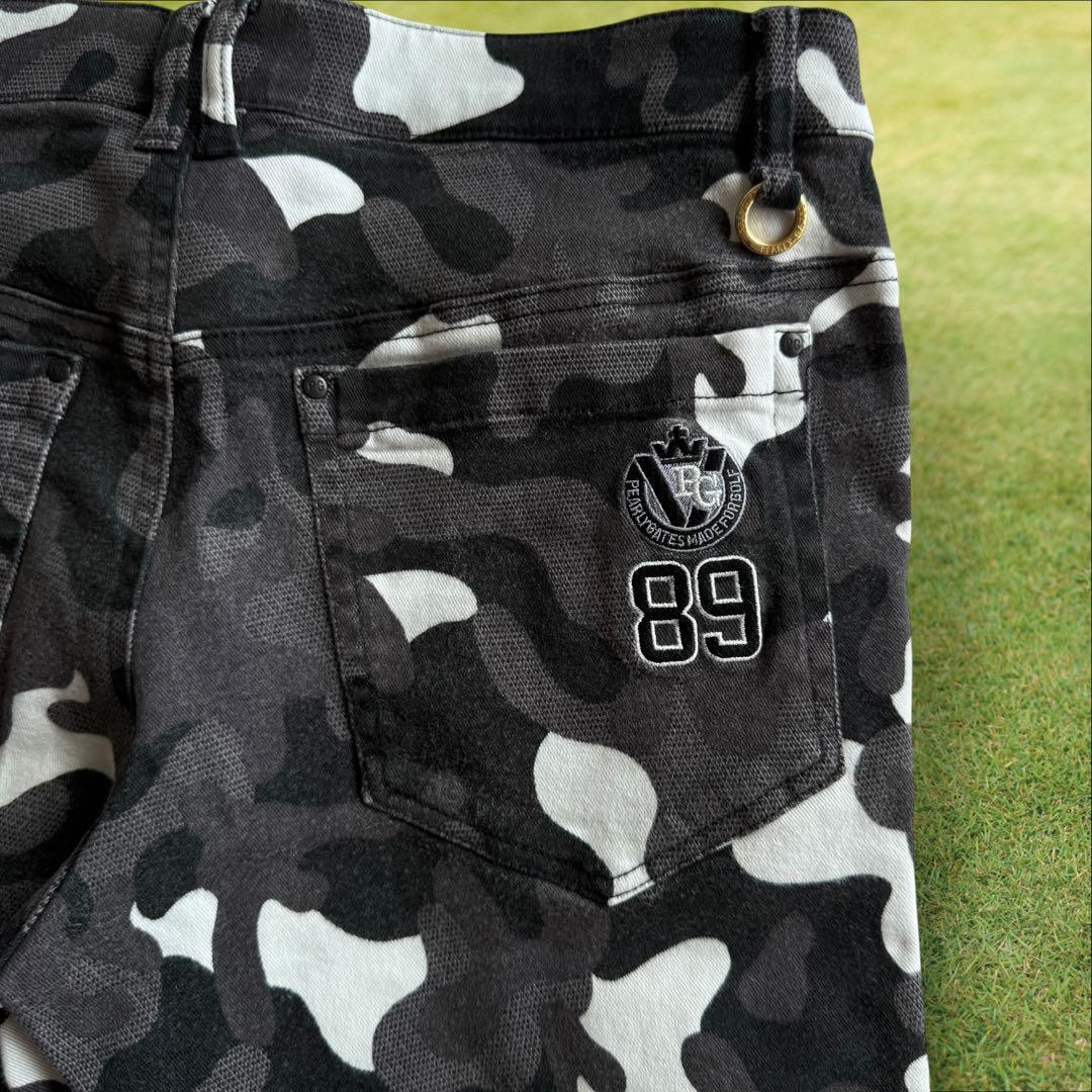 秋冬モデル　パーリーゲイツ　パンツ　迷彩　3 S　ストレッチ　白　黒　アーミー