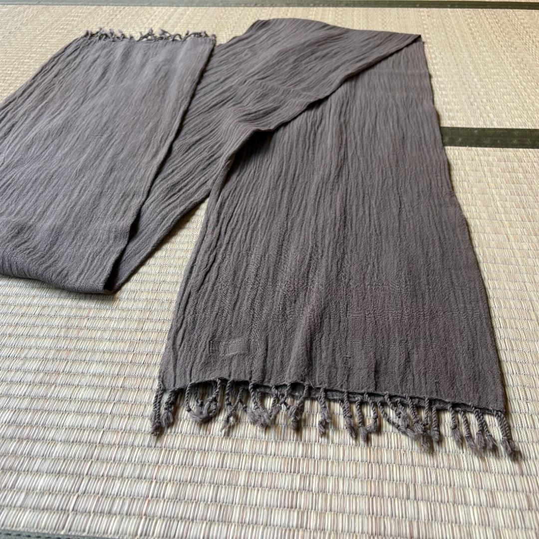 【美品】MITTAN kalaコットンストール 蓬(濃)