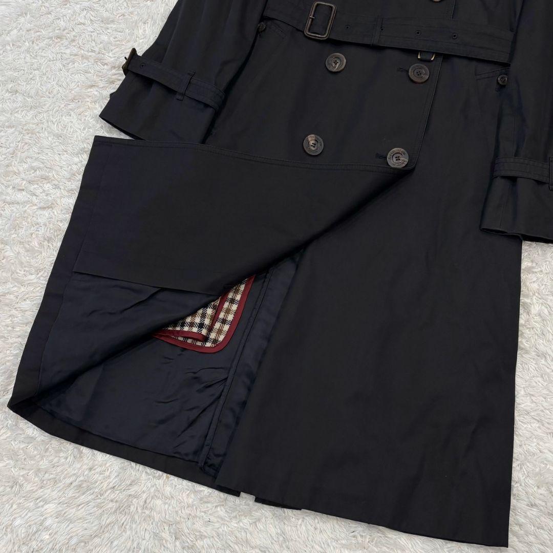 アクアスキュータム トレンチコート ライナー ブラック 2XL コットン ロング