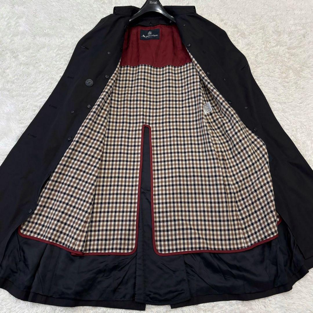 アクアスキュータム トレンチコート ライナー ブラック 2XL コットン ロング