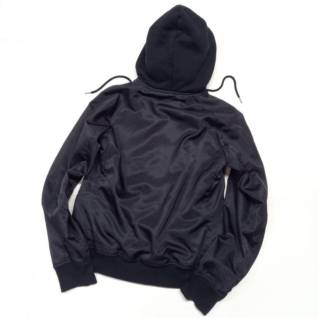 ヒステリックグラマー ワッペンガール フーデット ナイロン ジャケット 黒