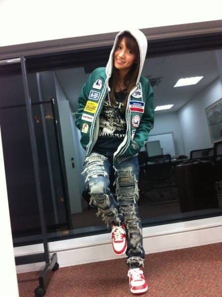 ヒステリックグラマー ワッペンガール フーデット ナイロン ジャケット 黒