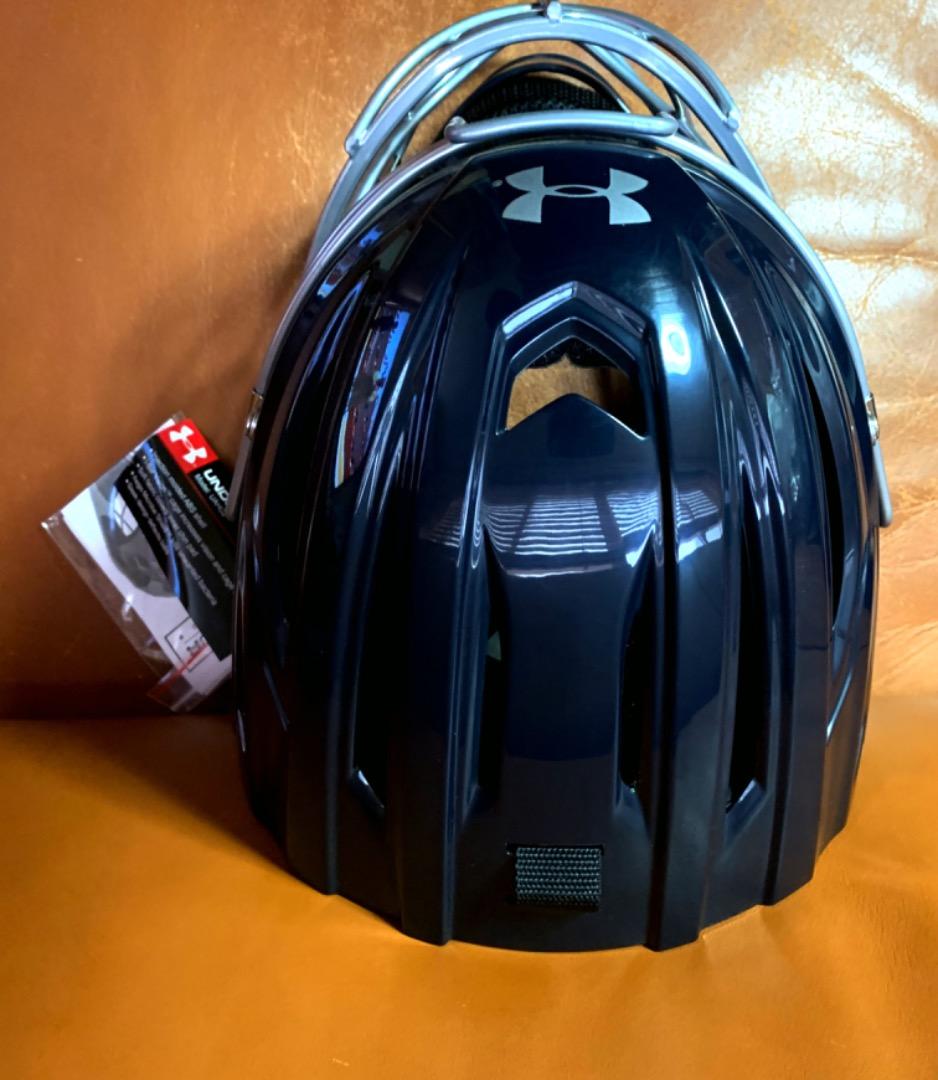 新品☆アメリカ国内限定☆UAマスク＋adidasプロテクター・レガース★紺