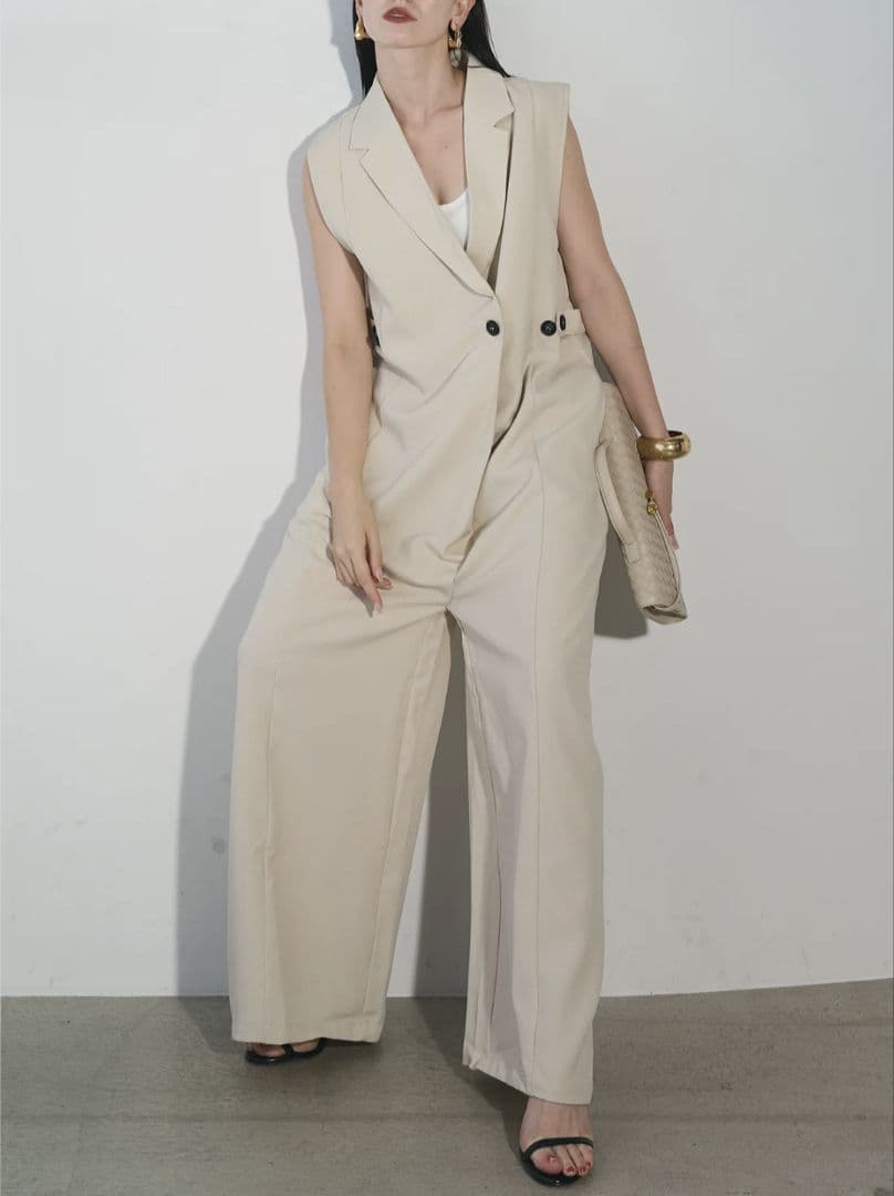 AUBREY ノースリーブジャケットロンパース Andrea&co アイボリー