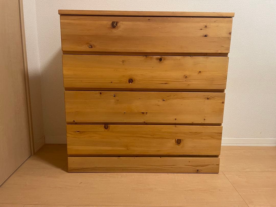 【送料込み】無印良品　パイン材　4段タンス