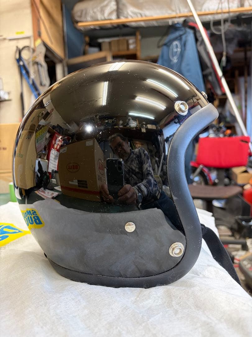 スモールブコ　Buco ジェットヘルメット 黒　サンバイザー付