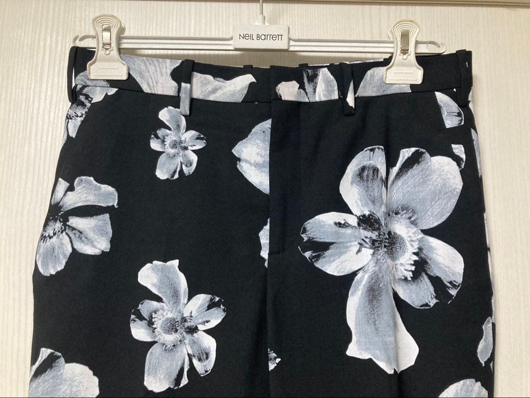 極美品 Neil Barrett 花柄 パンツ スラックス 46 ニールバレット