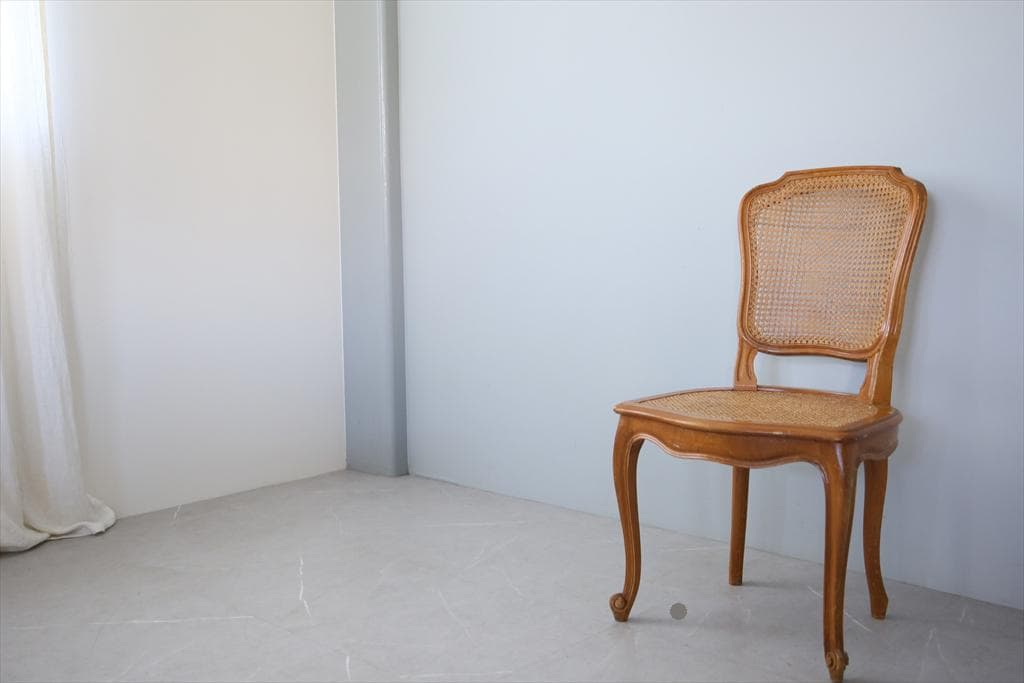 フランスアンティーク猫脚ダイニングチェア/椅子イス/籐ラタン(90-190-3)