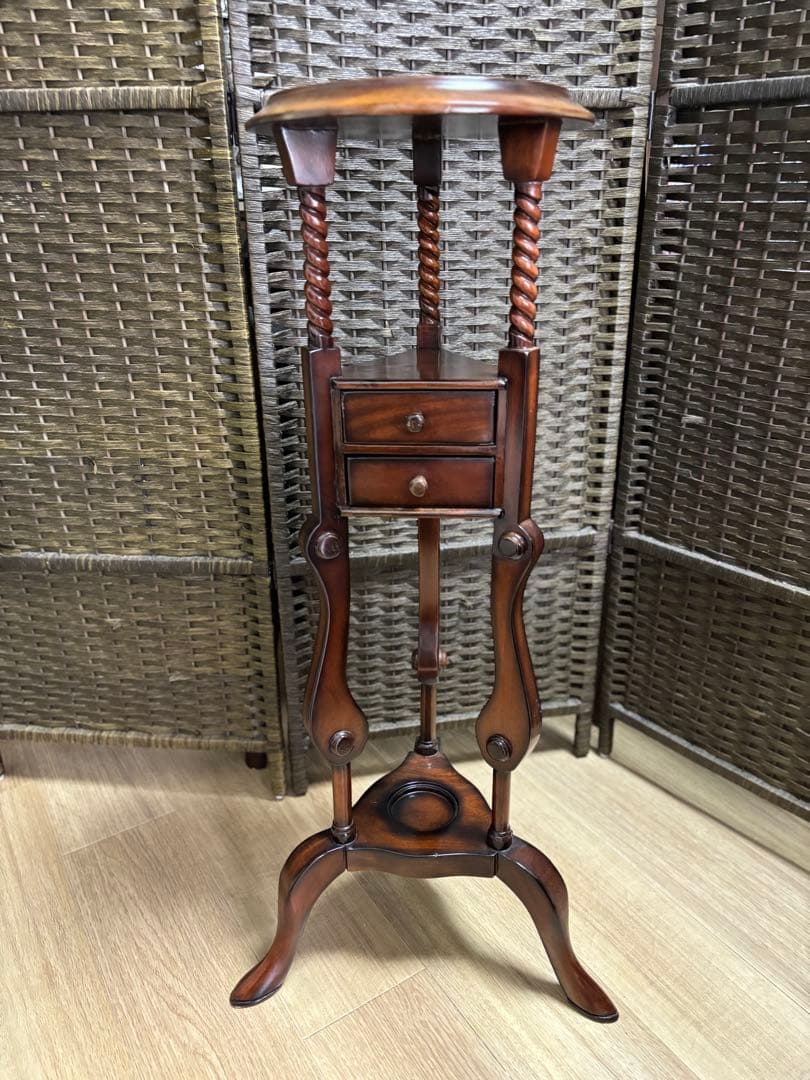 アンティーク調　花台　置き台　引き出し　イギリス製