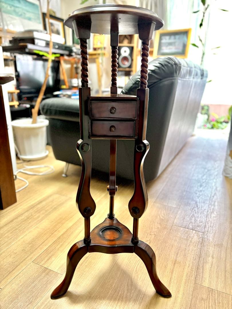 アンティーク調　花台　置き台　引き出し　イギリス製