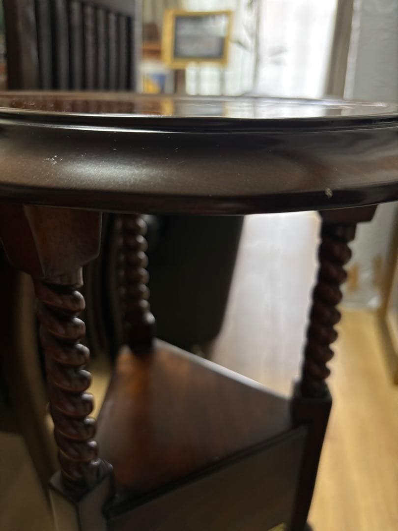 アンティーク調　花台　置き台　引き出し　イギリス製