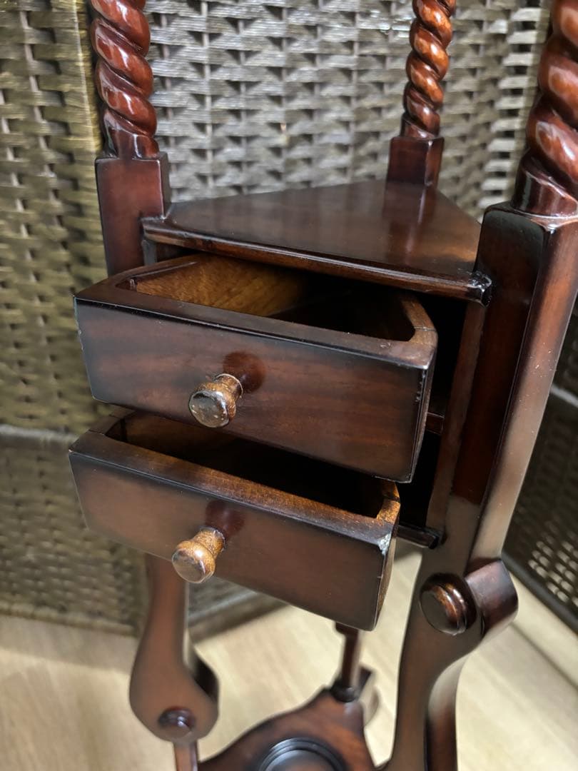 アンティーク調　花台　置き台　引き出し　イギリス製