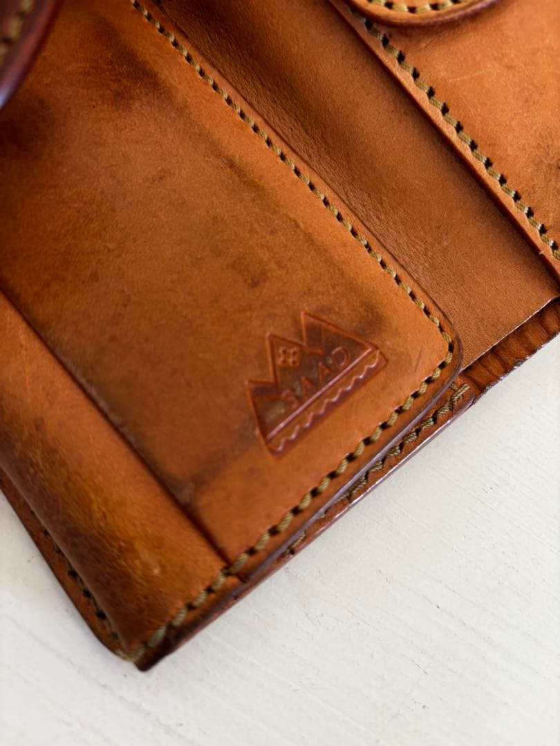 【美品】SAAD サード レザーウォレット バイソンコンチョ カービング 本革