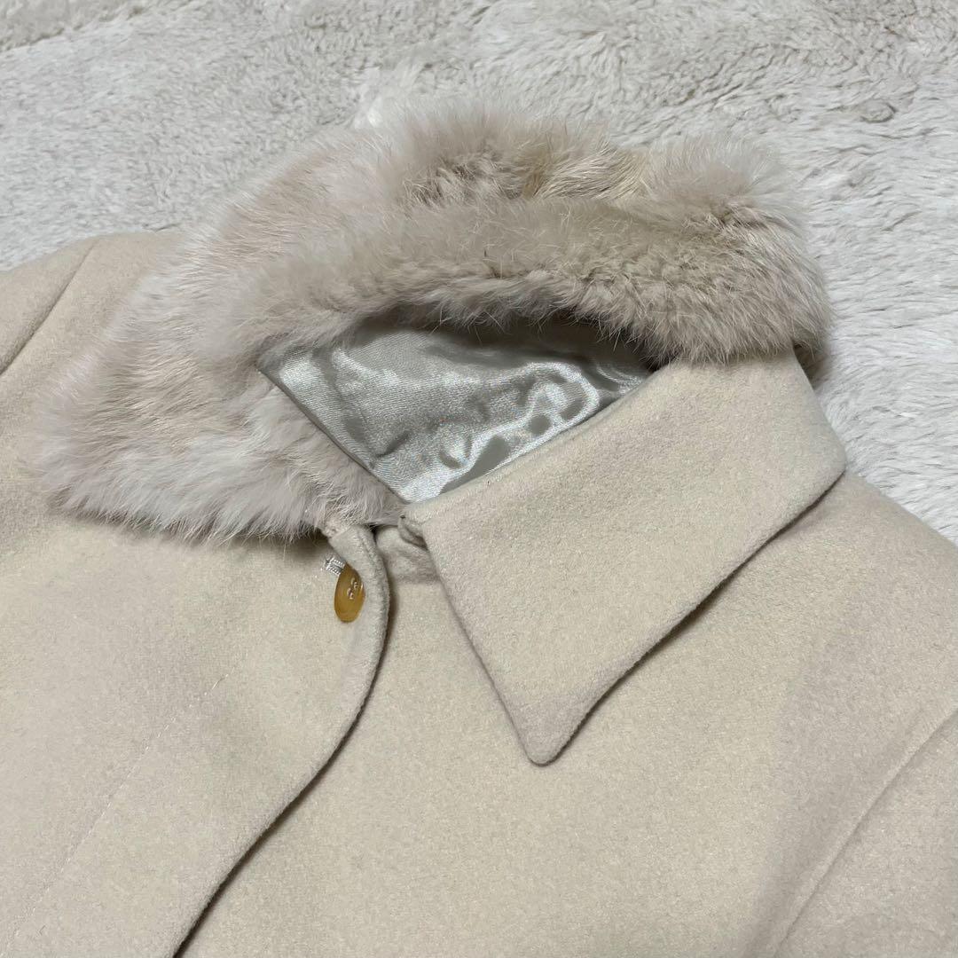 美品　23区 ロングコート　アンゴラ混　ファー　大きいサイズ　3XL 46