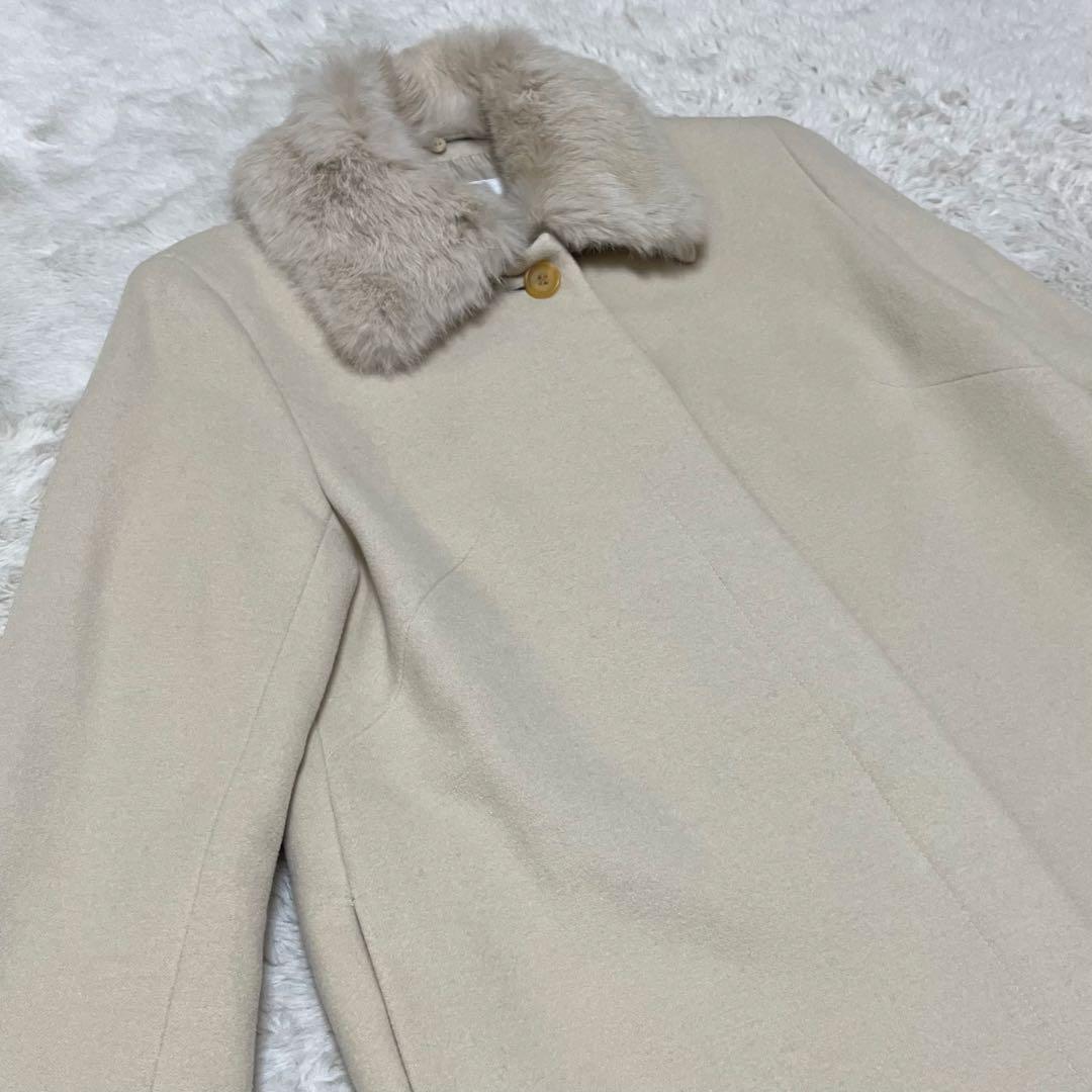 美品　23区 ロングコート　アンゴラ混　ファー　大きいサイズ　3XL 46