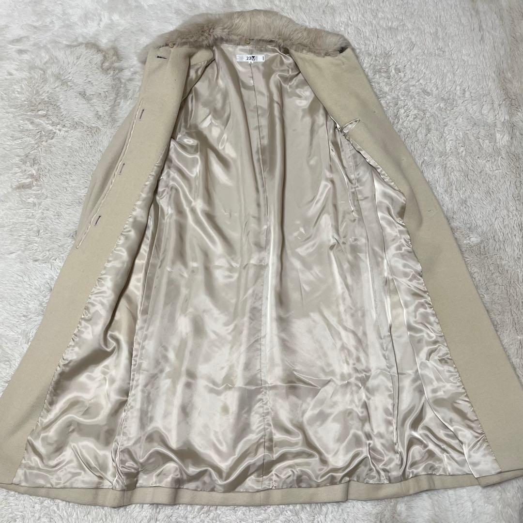 美品　23区 ロングコート　アンゴラ混　ファー　大きいサイズ　3XL 46