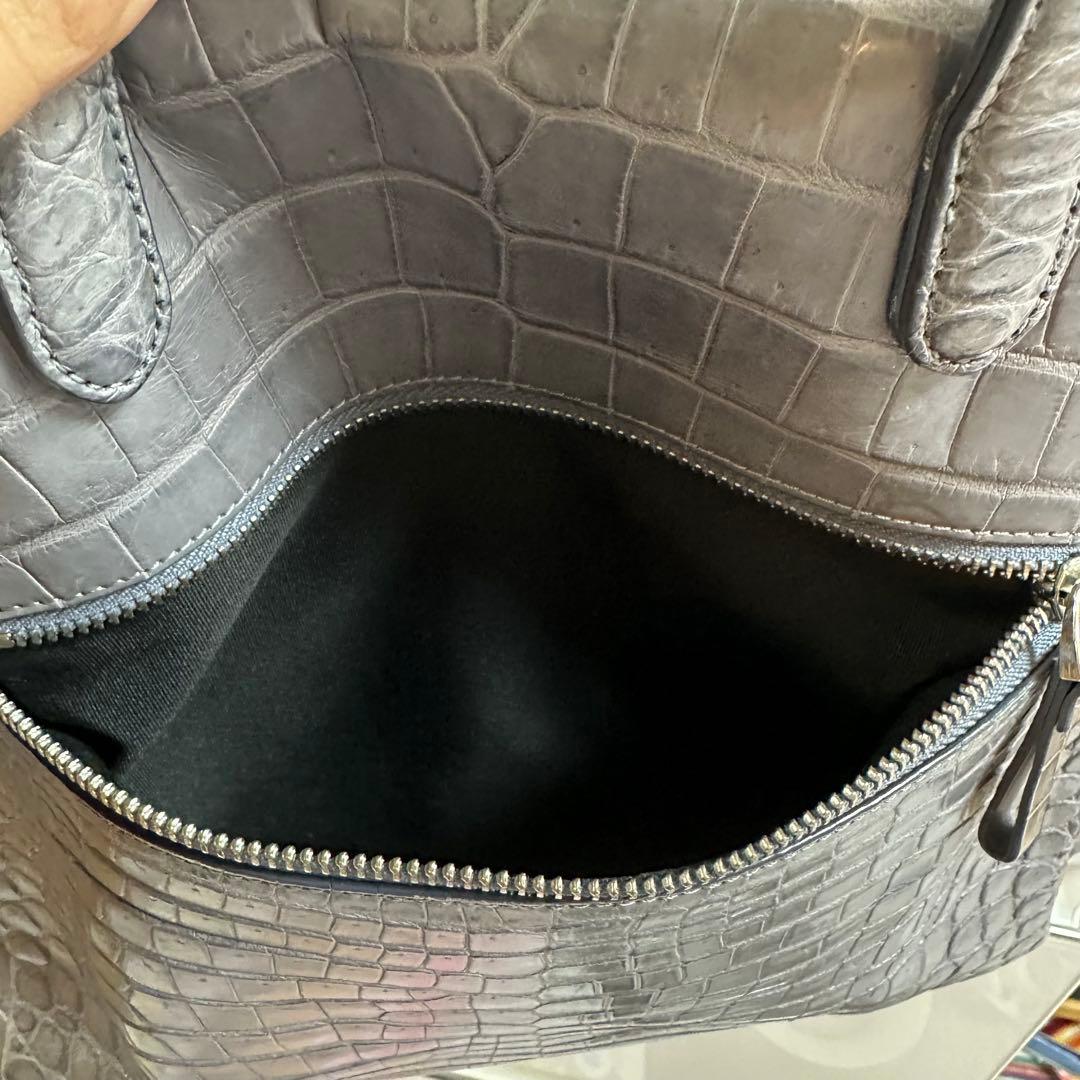 D*A様 ブルーグレー　クロコダイル　本革　2way トートバッグ