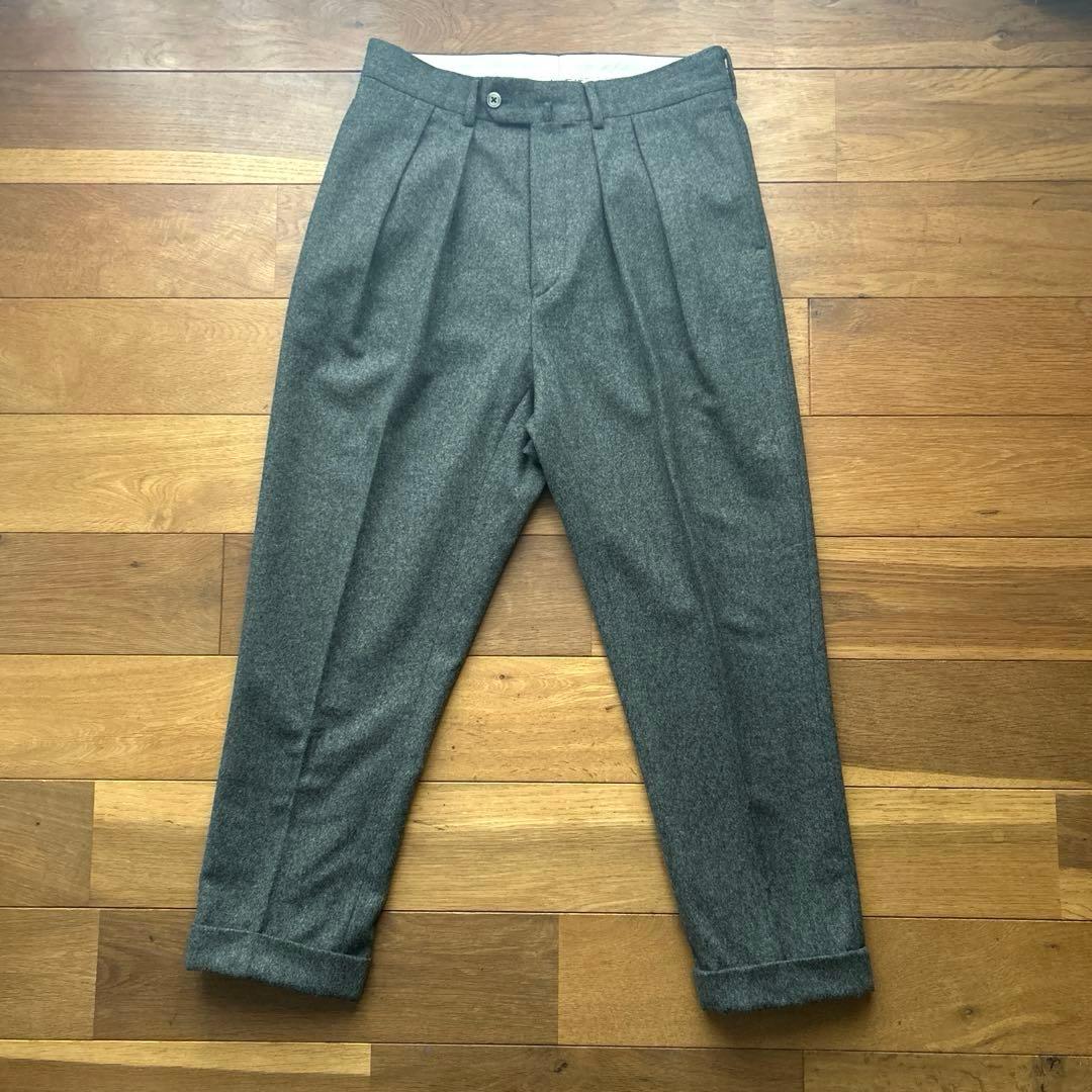 ち*た様 NEAT ニート ウールフランネルトラウザーズ スラックス グレー 4