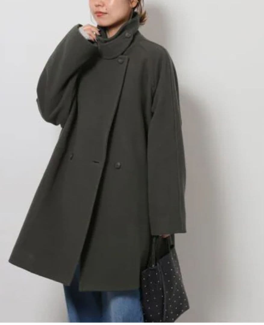 新品 尾州ウールモッサWブレストハーフコート