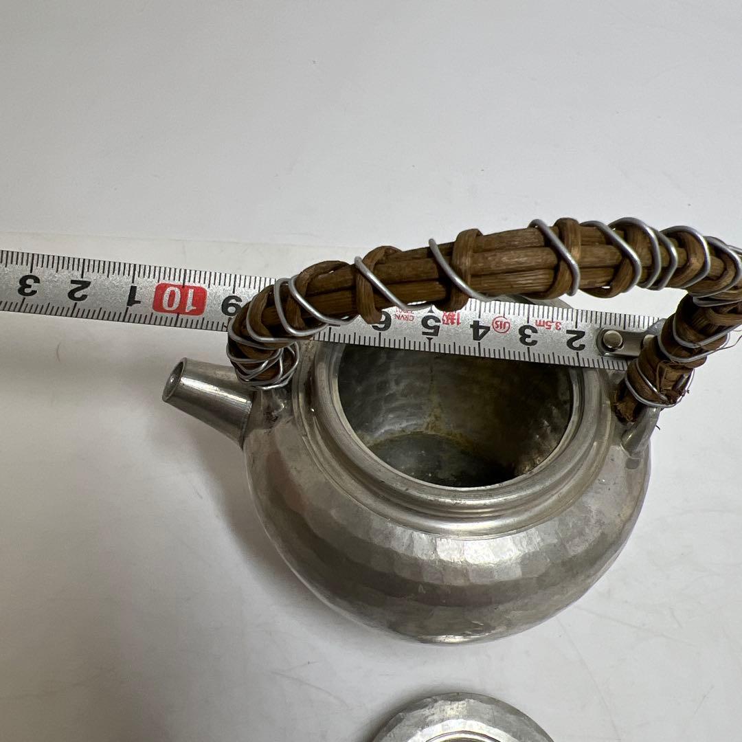 錫製　煎茶急須　199g 幅約10.5 ㎝　東さ8-0124①