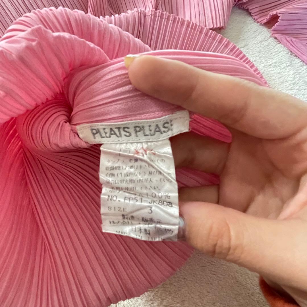 プリーツプリーズ プリーツカットソー ピンク