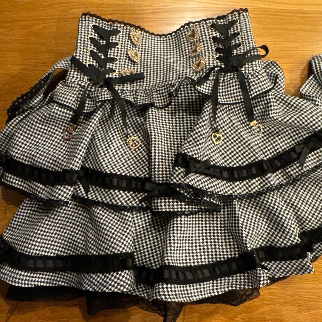 aiさん！LIZLISA サスペンダー付きスカパンスカート ギンガムチェック