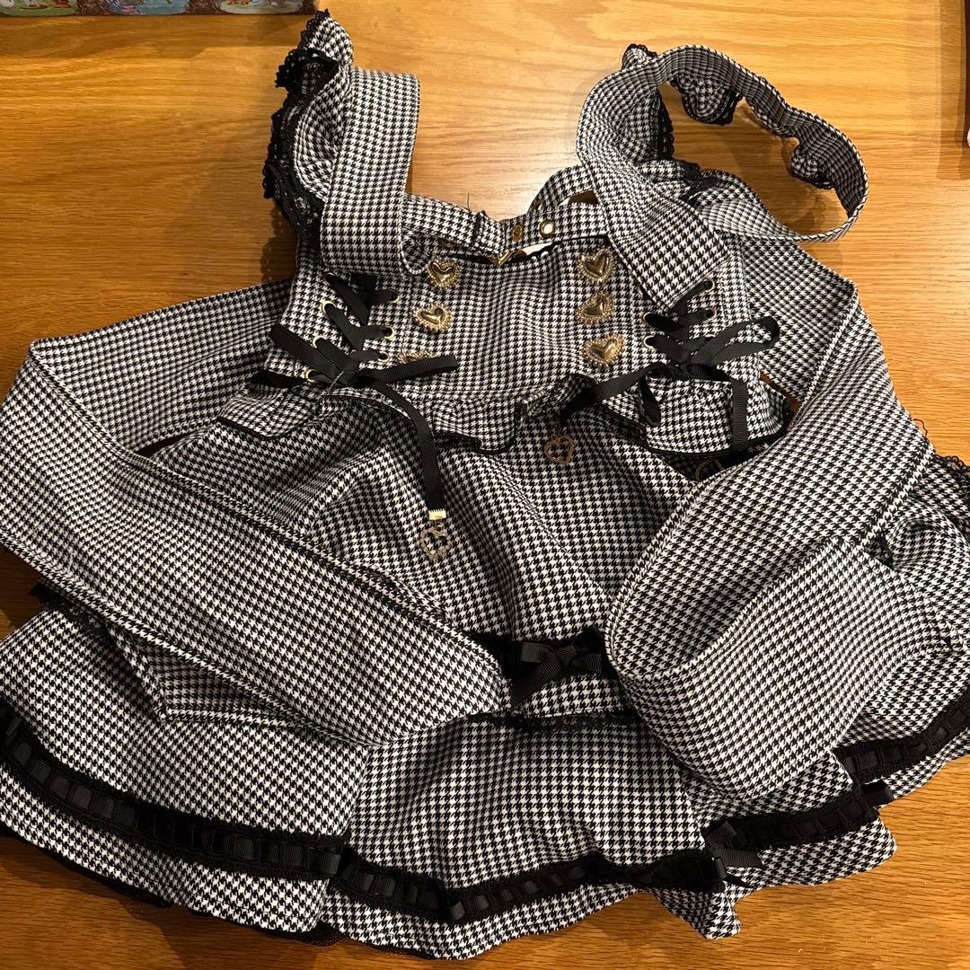 aiさん！LIZLISA サスペンダー付きスカパンスカート ギンガムチェック