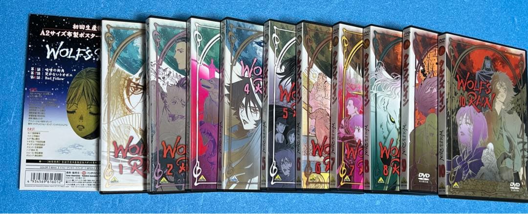 WOLFS・RAIN ウルフズレイン　DVD全巻＋生産特典ポスター＋猫スタンプ付