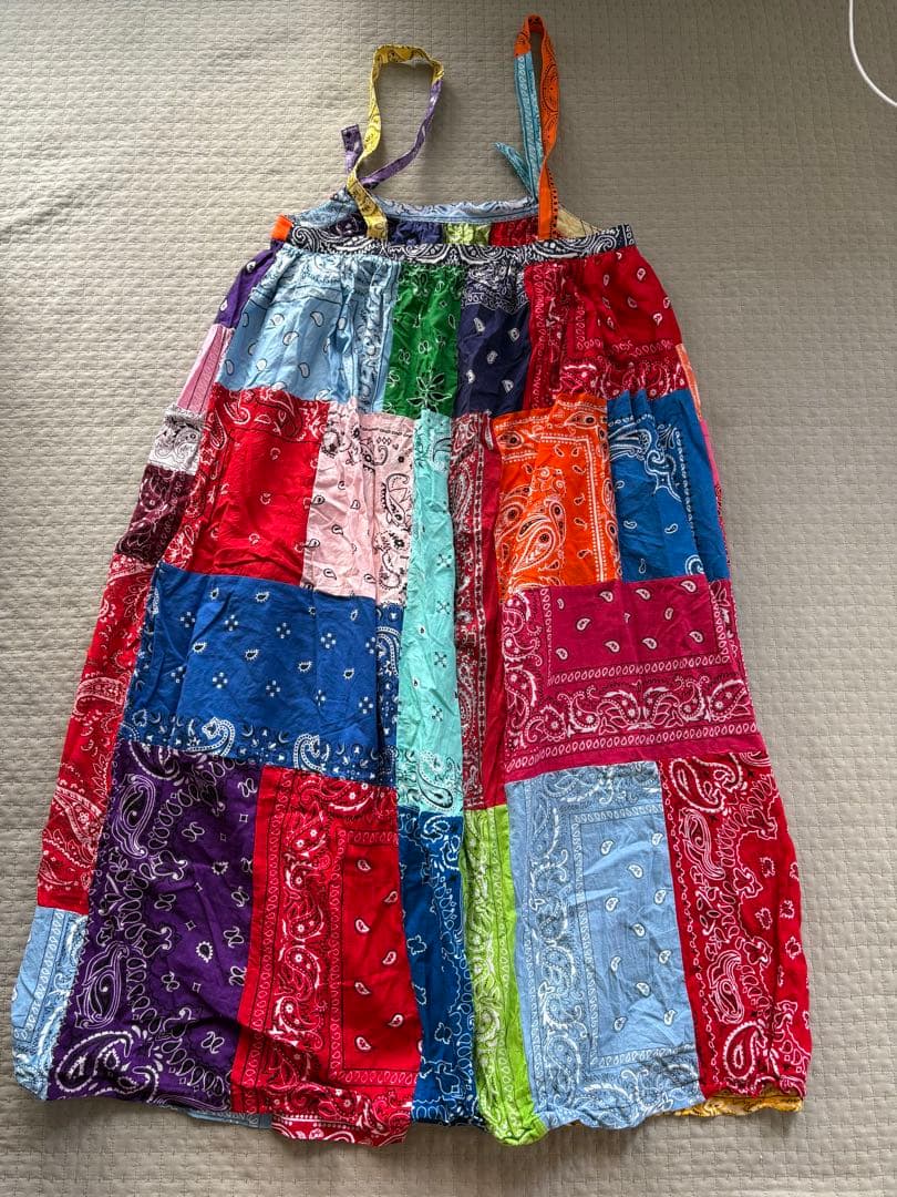 Freada Vintageバンダナリメイクサロペット