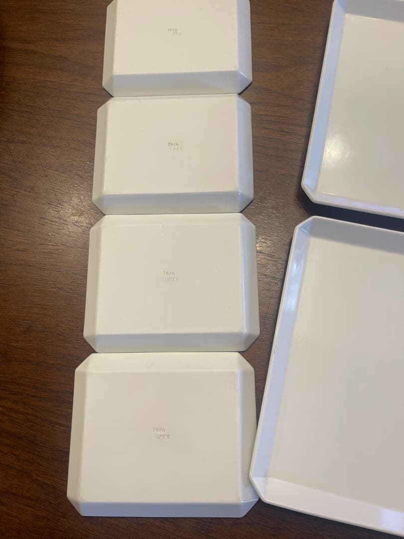 有田1616ホワイト八角形プラスチック皿6枚セット