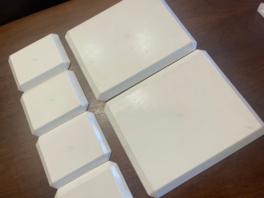 有田1616ホワイト八角形プラスチック皿6枚セット