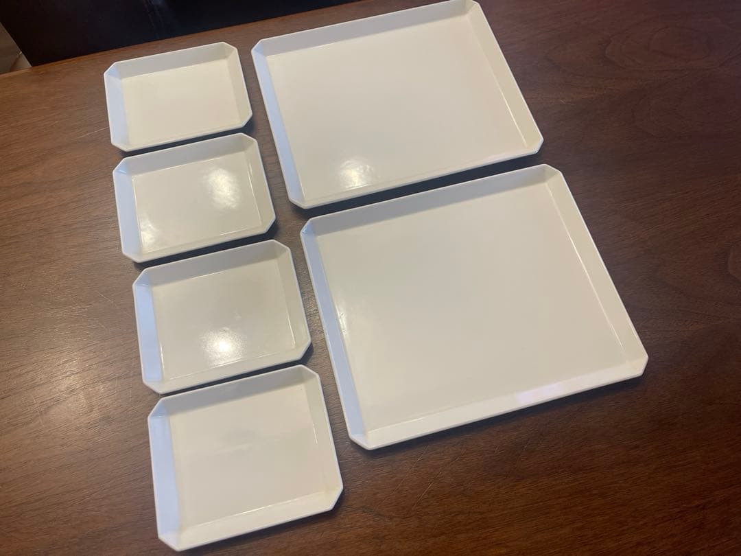 有田1616ホワイト八角形プラスチック皿6枚セット