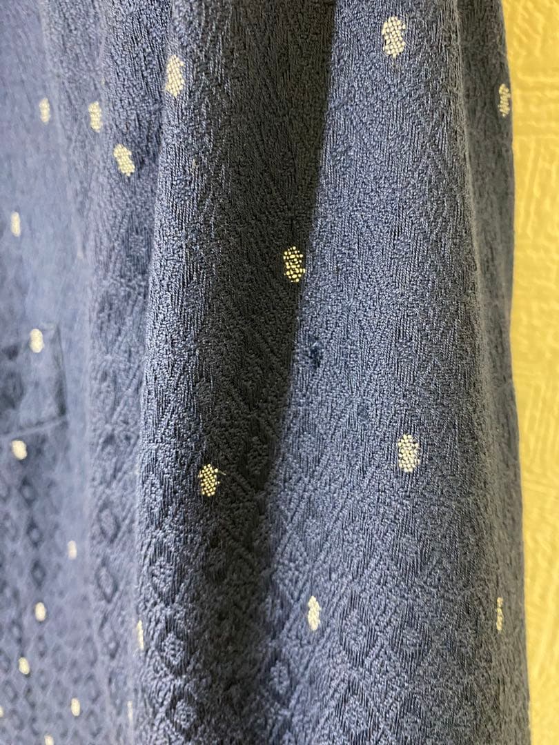 ETRO ネイビー ジャケット 48 光沢有 裏地シルク100%