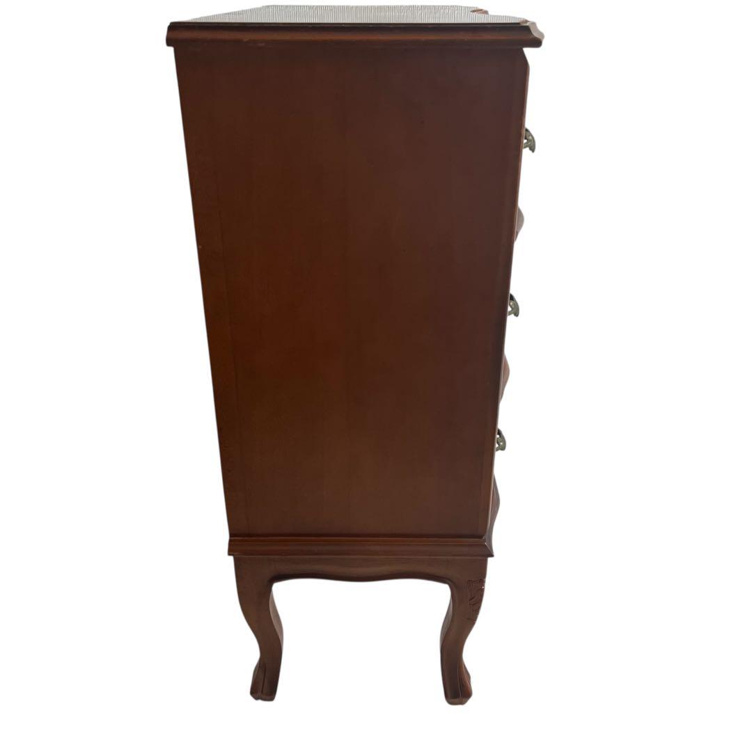 ✨イタリア製 アンティーク調 象嵌 3段コンソールチェスト 猫脚 洋箪笥 収納✨