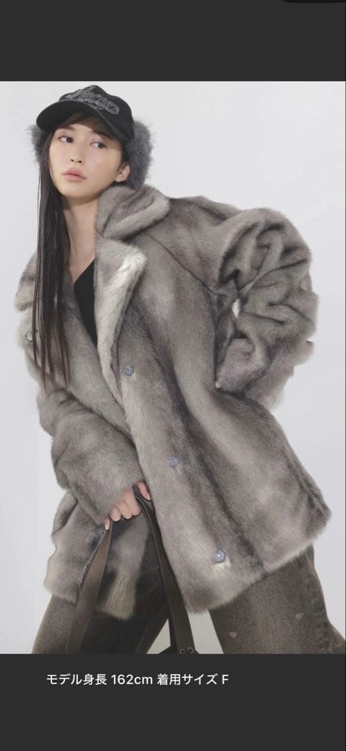 EMODA emoda エモダ　ミディフェイクファーコート　グレー